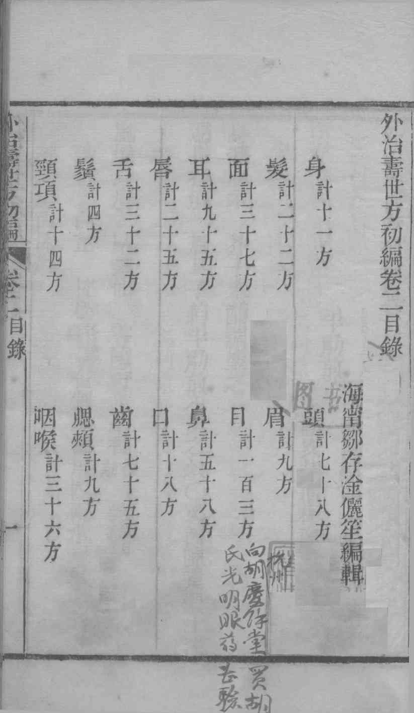 外治寿世方初编  卷2